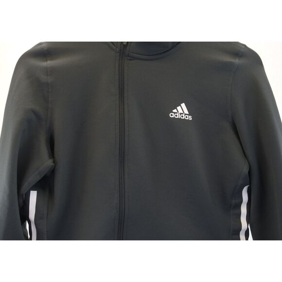 Adidas Primegreen Cycling Jacket | Womens Sz L, Charcoal Gray, 3 Stripes - Picture 3 of 7